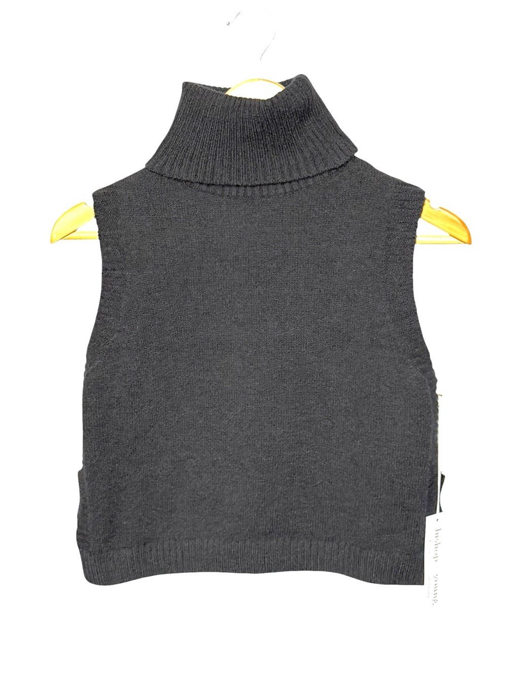 Bishop + Young Libra Cropped Sleeveless Turtleneck Sweater Black SMALL - NWT